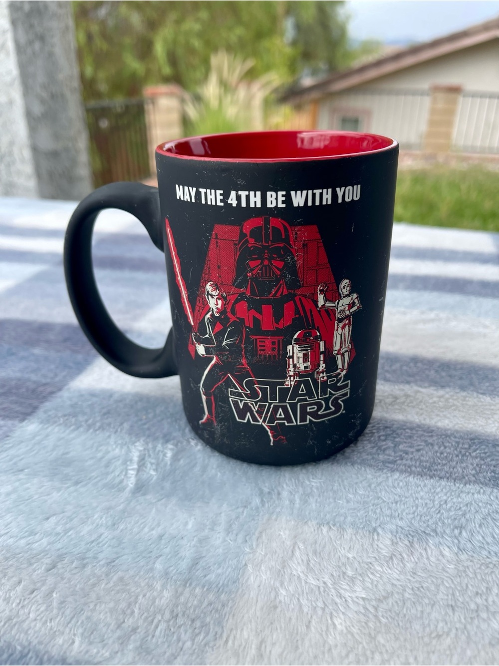 Black ceramic Star Wars May. The 4th Be With You Mug